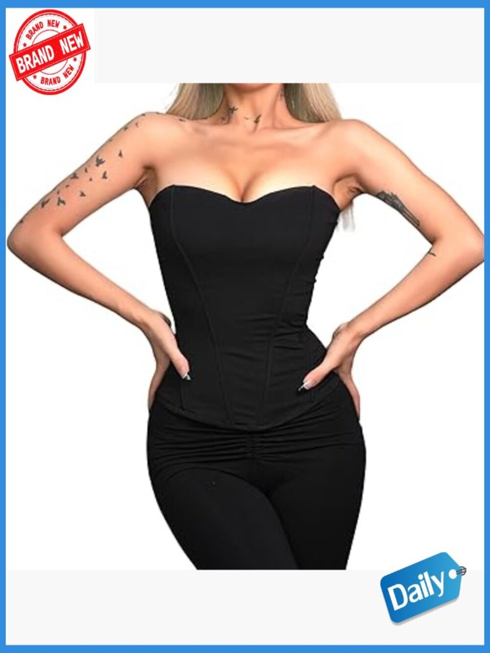 Adjustable Zipper Overbust Corset Top with Steel Boning | Clubwear Lingerie